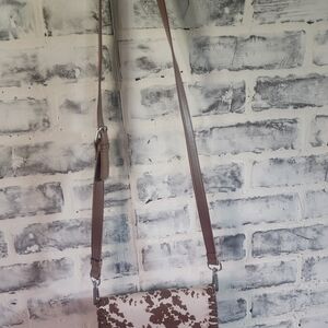 Steve Madden Tan and White Patterned Crossbody Bag